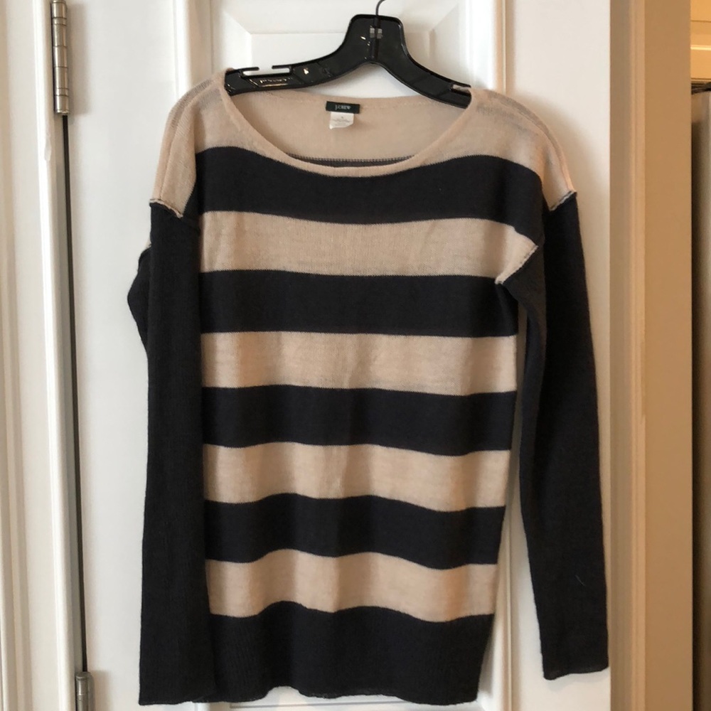 Cream and Black Marino J Crew sweater